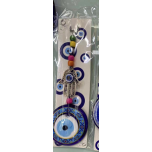 Eye Metal Pendant - Blue Eye with 1 large eye, 5 small square bead, and 1 hamsha